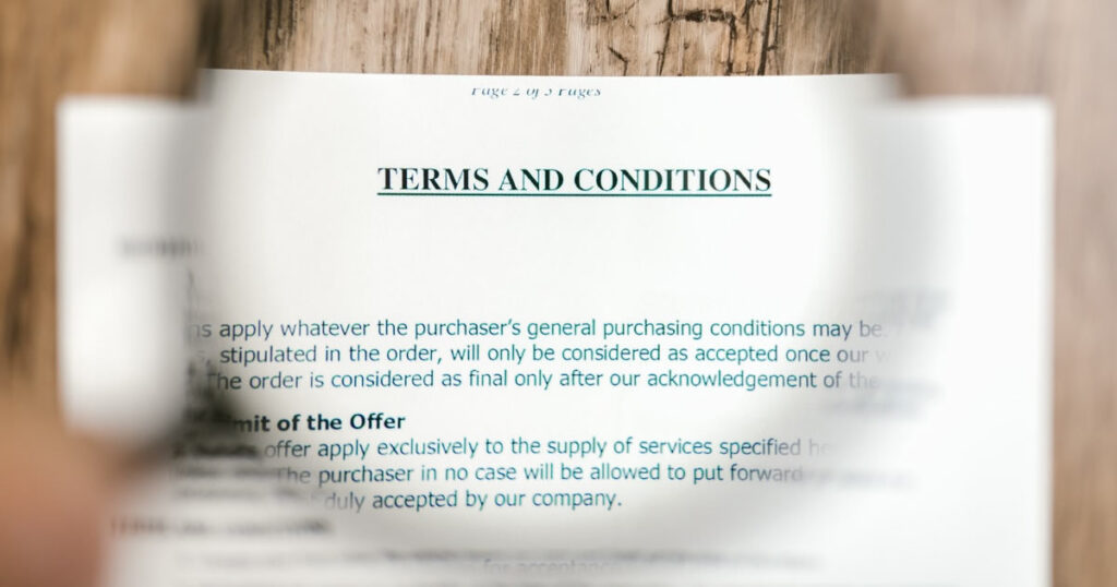 terms and conditions